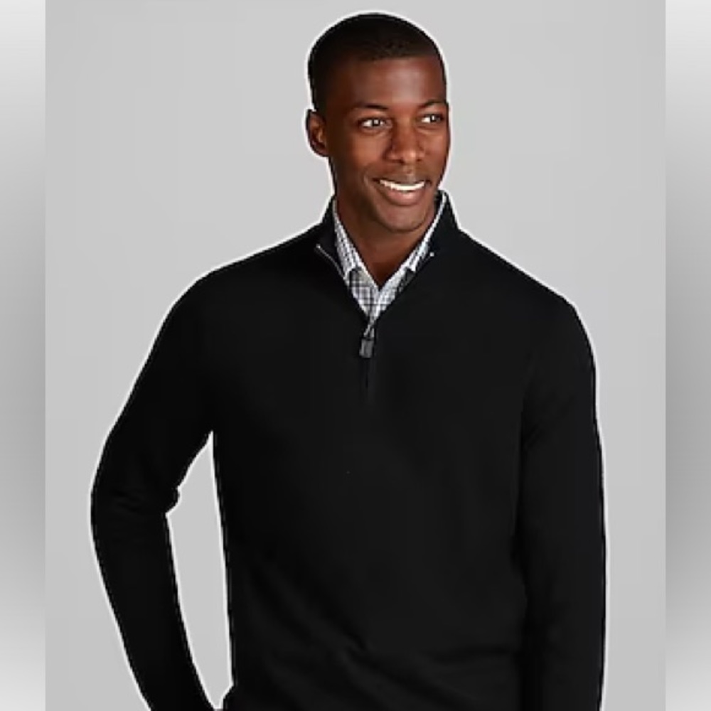 Jos. A. Bank Tailored Fit 1/4-Zip Cotton Sweater